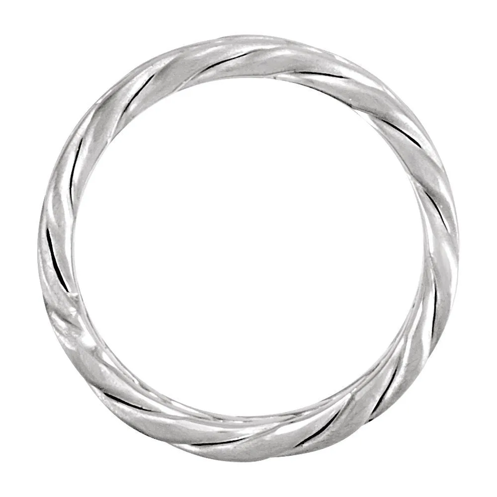 14k White Gold 6.5mm Hand Woven Band Size 6.00