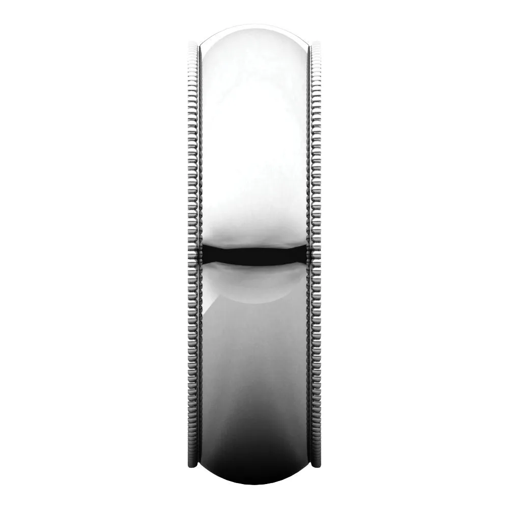 14k White Gold 6mm Milgrain Band, Size 6