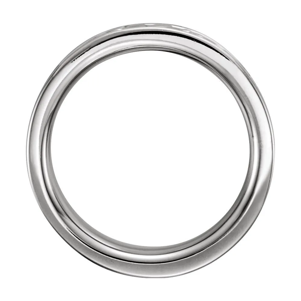 14k White Gold 8.5mm Floral-Inspired Band Size 8