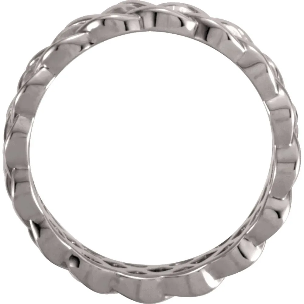 14k White Gold 8mm Celtic Inspired Band Size 8