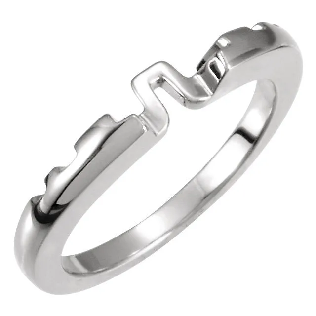 14k White Gold Band, Size 6