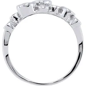 14k White Gold Bezel Set Ring, Size 7