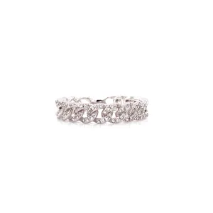14K White Gold Diamond Curb Link Eternity Ring