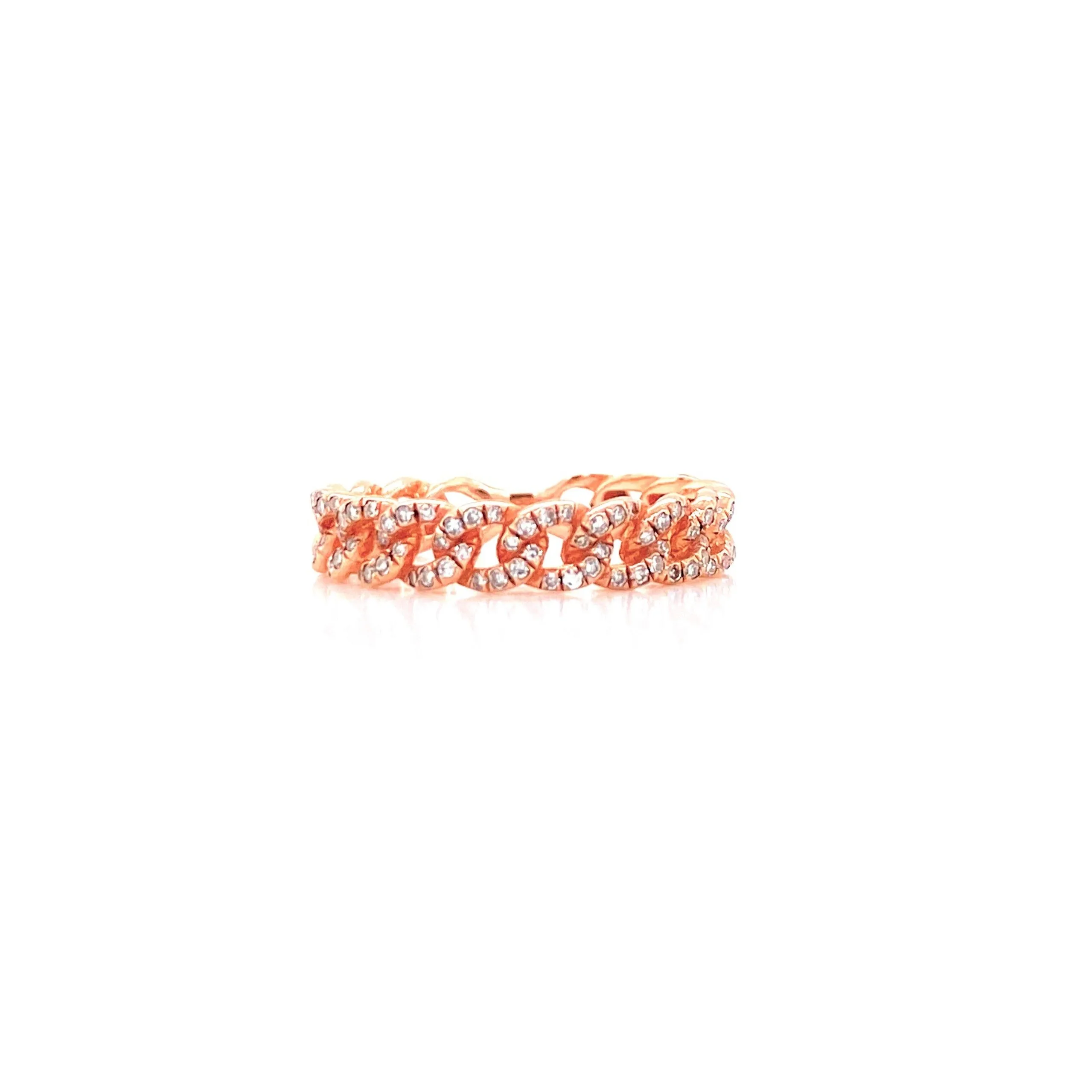 14K White Gold Diamond Curb Link Eternity Ring