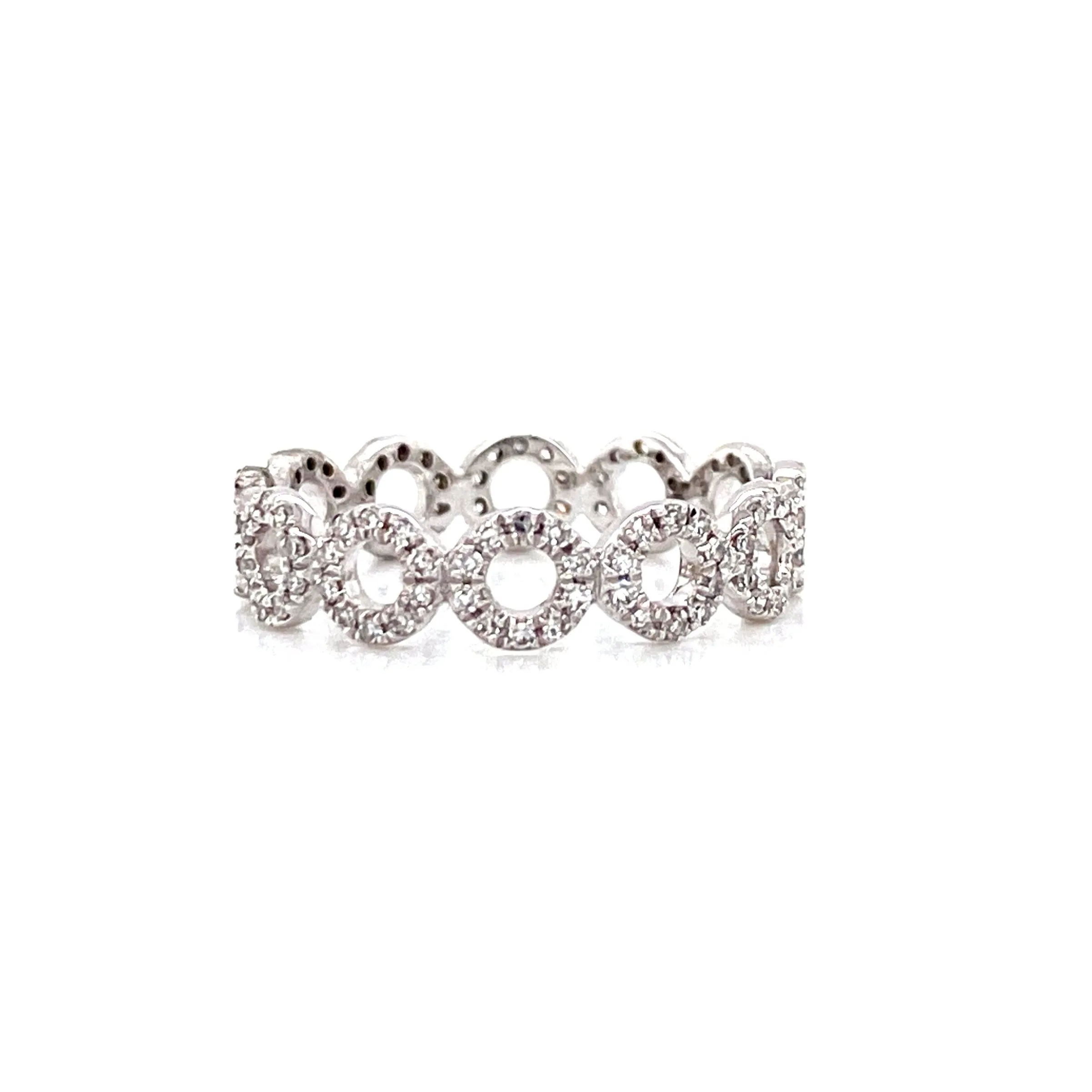 14K White Gold Diamond Open Circle Eternity Ring