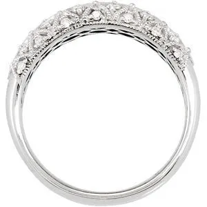14k White Gold Diamond Ring, Size 7