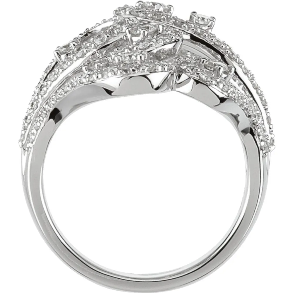 14k White Gold Diamond Ring, Size 7