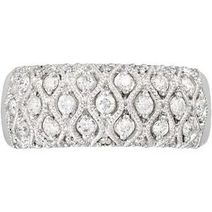 14k White Gold Diamond Ring, Size 7