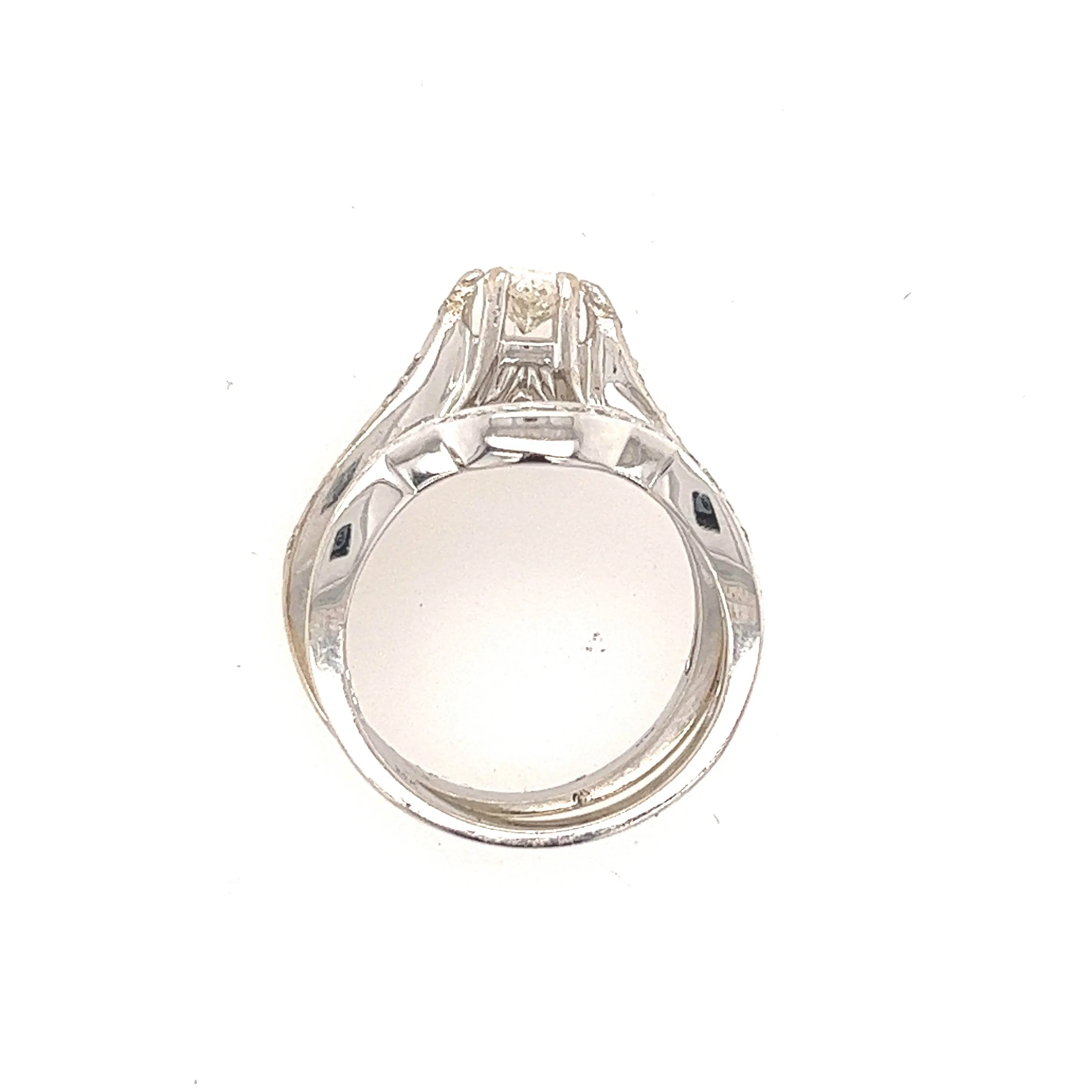 14K White Gold Diamond Women's Engagement Ring, Wedding Ring, Bridal Ring Set Size 7US