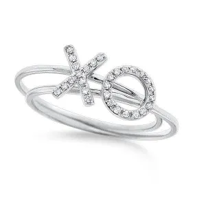 14k White Gold Diamond XO Rings