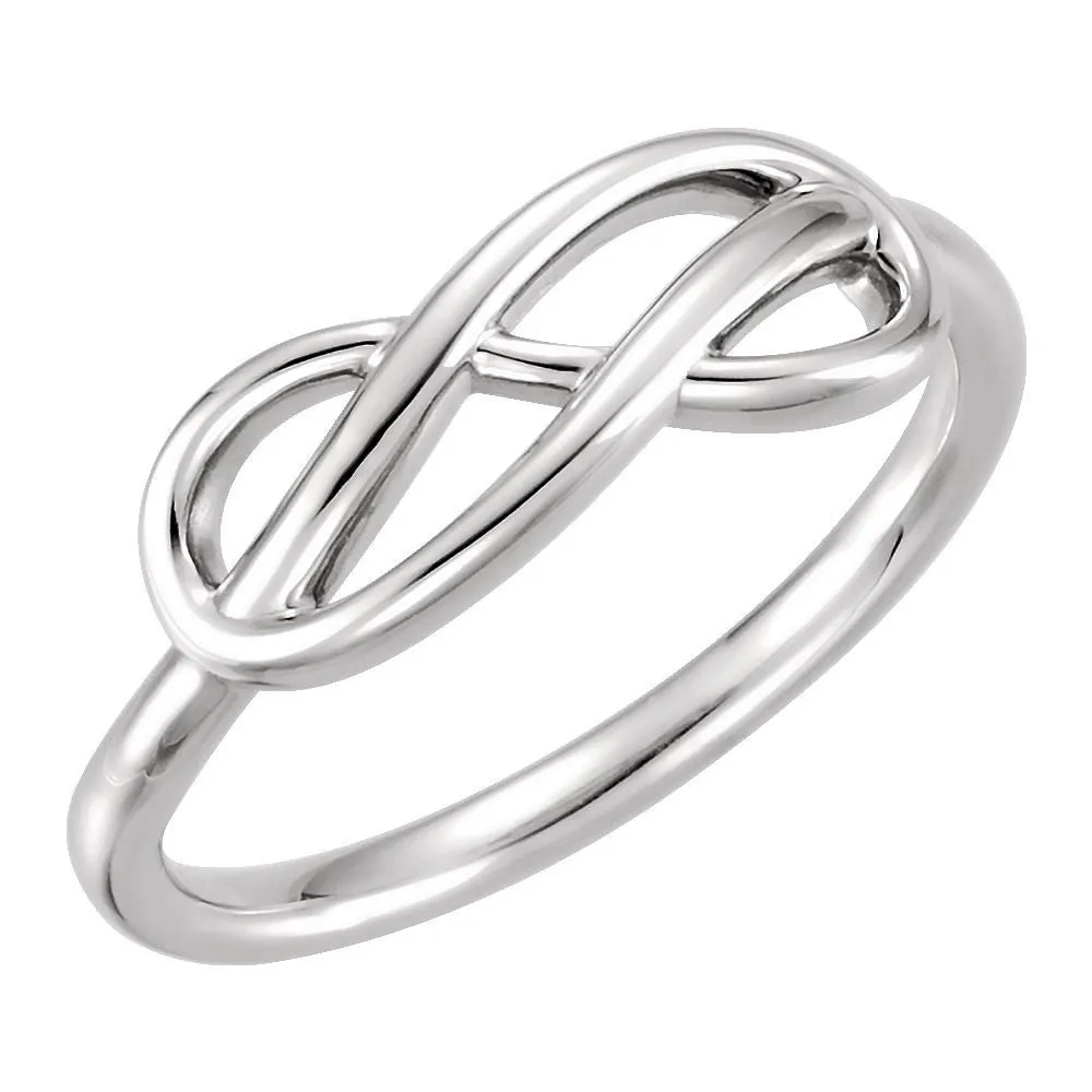 14k White Gold Double Infinity-Inspired Ring, Size 7