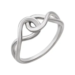 14k White Gold Infinity-Inspired Knot Design Ring, Size 7