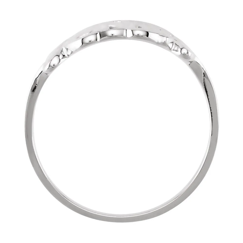 14k White Gold Initial Rings, Size 6