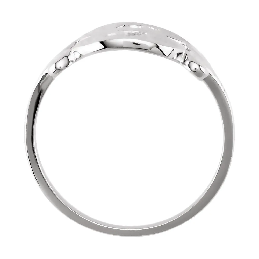 14k White Gold Initial Rings, Size 6