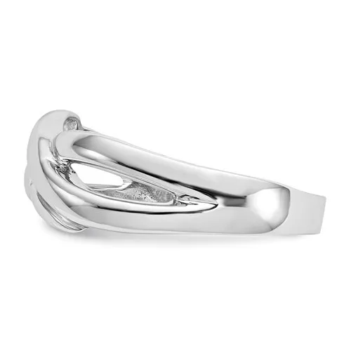 14K White Gold Polished Infinity Dome Ring