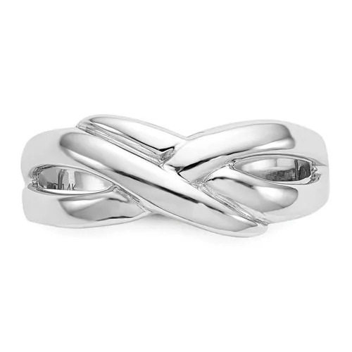 14K White Gold Polished Infinity Dome Ring