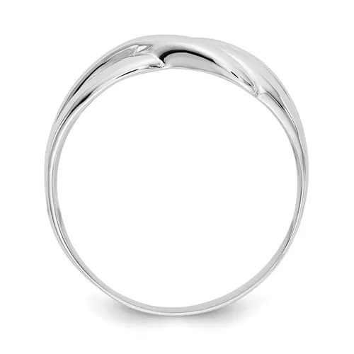 14K White Gold Polished Infinity Dome Ring
