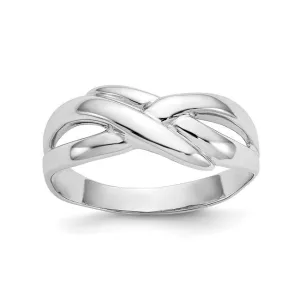 14K White Gold Polished Infinity Dome Ring