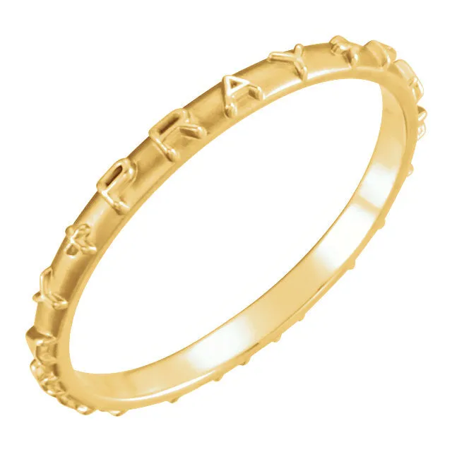 14k White Gold Pray Ring Size 4
