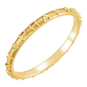 14k White Gold Pray Ring Size 4