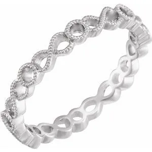 14K White Infinity-Inspired Band Size 7