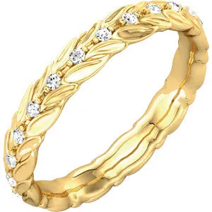 14K Yellow 1/6 CTW Diamond Sculptural-Inspired Eternity Band Size 5