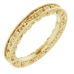 14K Yellow 2.5 mm Floral-Inspired Band Size 5