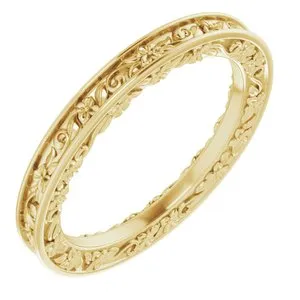 14K Yellow 2.5 mm Floral-Inspired Band Size 7