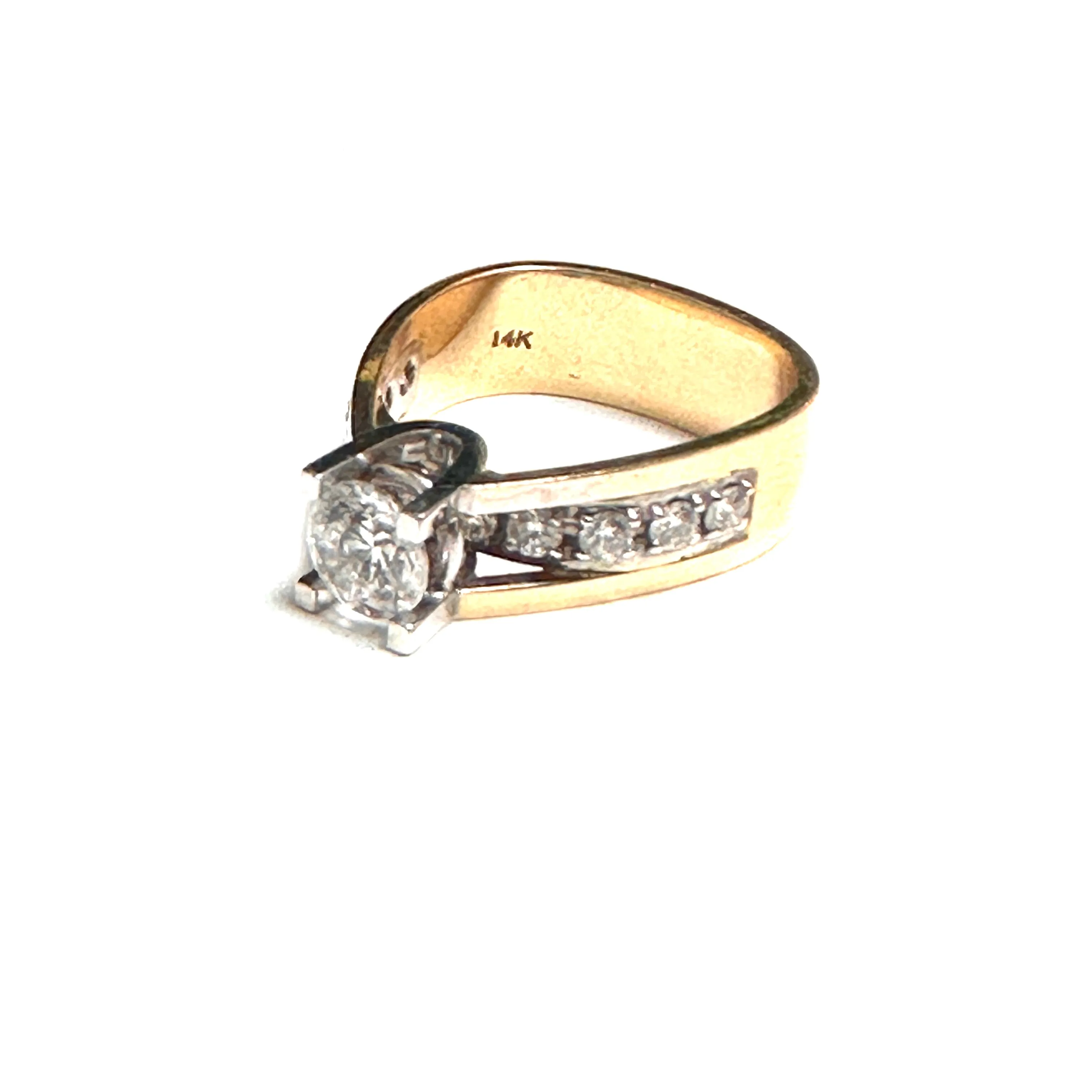 14K Yellow and White Gold (0.50ct) Diamond Semi Mount