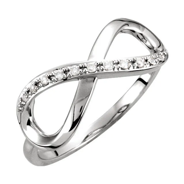 14k Yellow Gold .05 CTW Diamond Infinity-Inspired Ring, Size 7