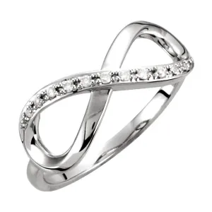14k Yellow Gold .05 CTW Diamond Infinity-Inspired Ring, Size 7