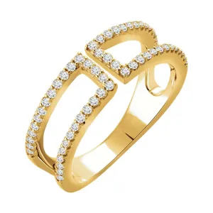14k Yellow Gold 1/3 CTW Diamond Ring