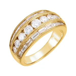 14k Yellow Gold 2 CTW Diamond Anniversary Band, Size 7