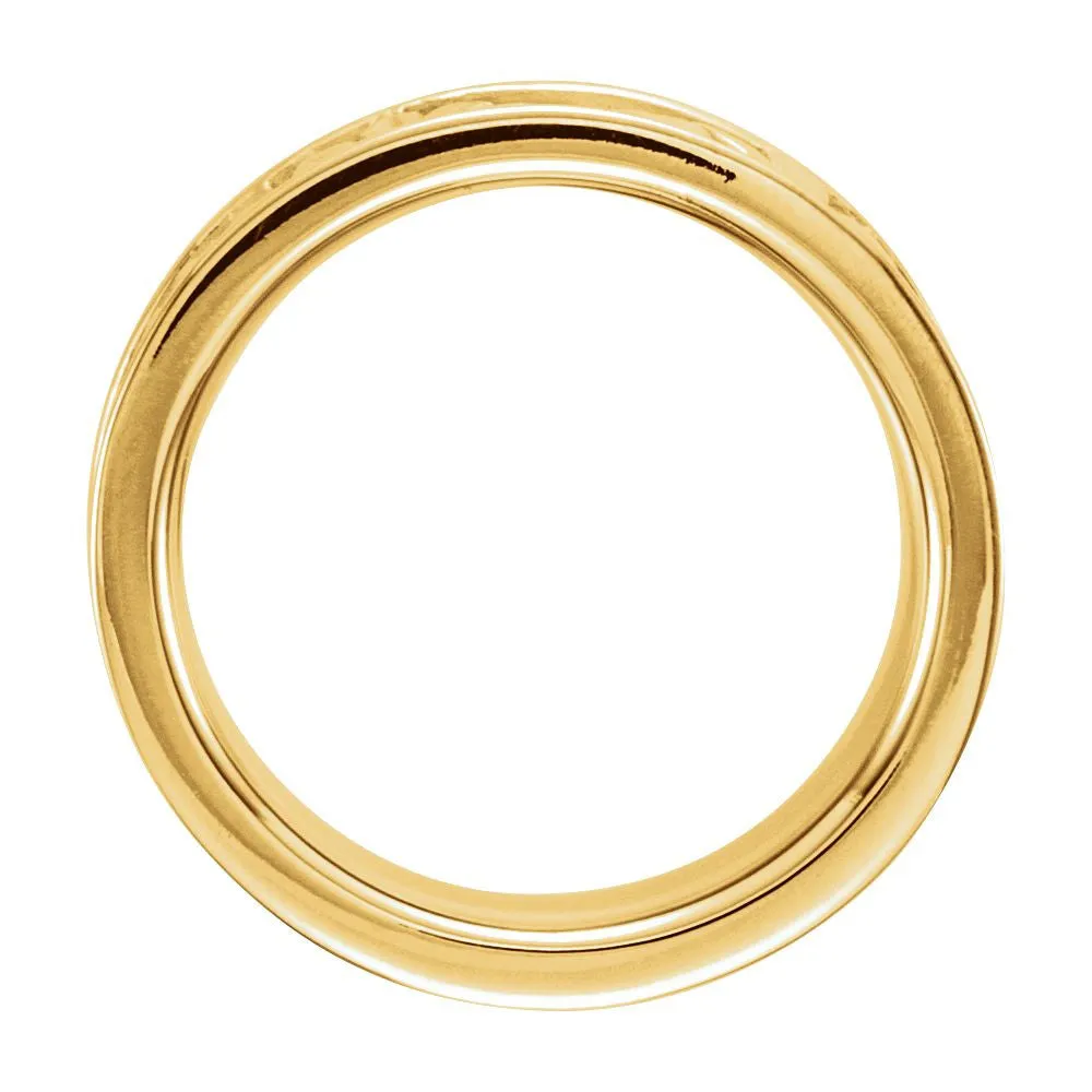 14k Yellow Gold 8.5mm Floral-Inspired Band Size 7