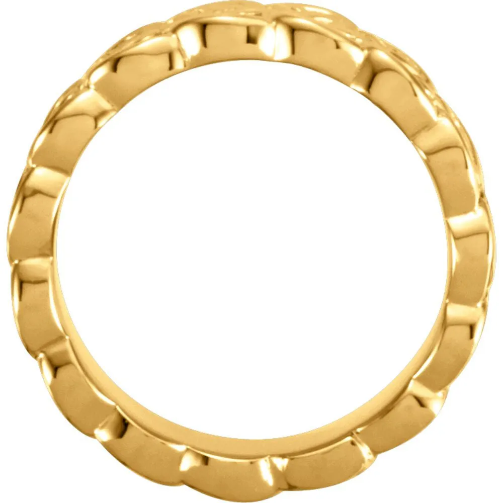 14k Yellow Gold 8mm Celtic-Inspired Band, Size 7