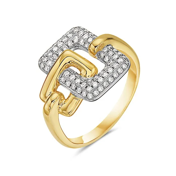 14K Yellow Gold & White Gold Diamond Fashion Ring