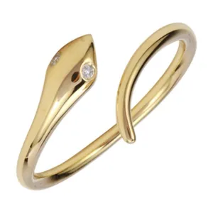 14k Yellow Gold Diamond Snake Rings