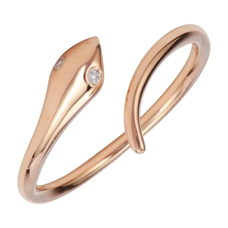 14k Yellow Gold Diamond Snake Rings