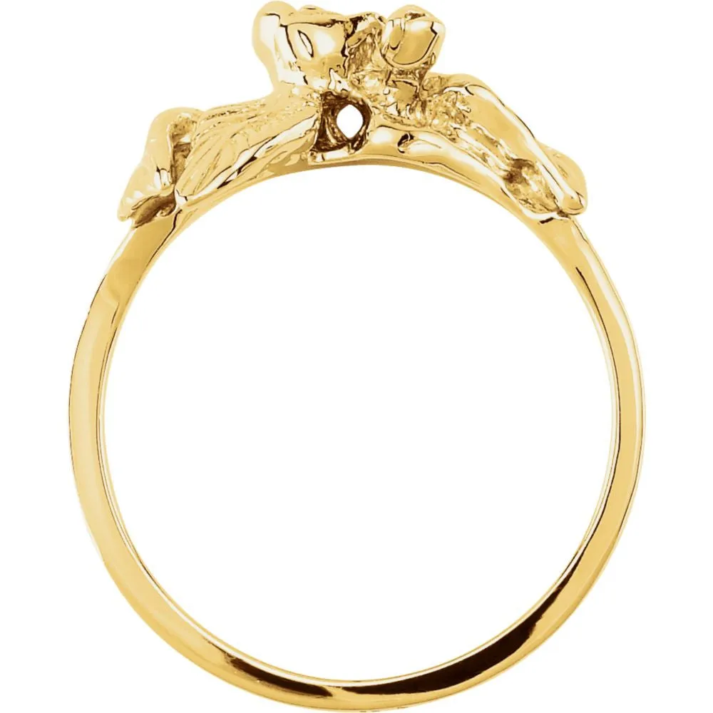 14k Yellow Gold Floral-Inspired Ring, Size 6