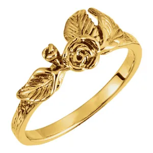14k Yellow Gold Floral-Inspired Ring, Size 6
