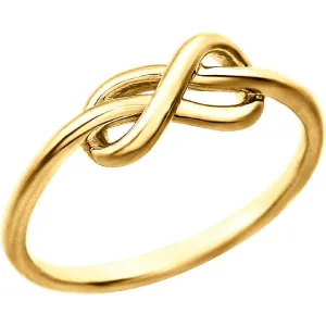 14k Yellow Gold Infinity-Inspired Knot Ring , Size 7