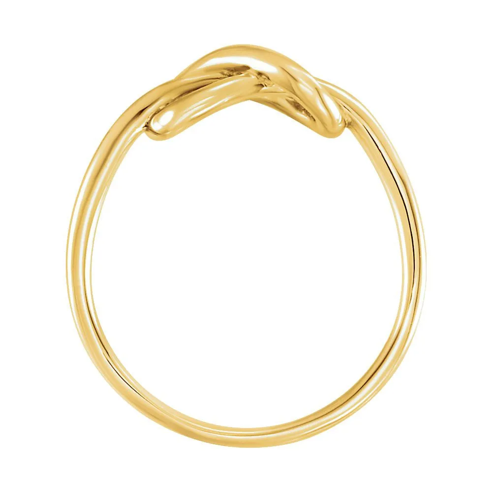 14k Yellow Gold Infinity-Inspired Knot Ring , Size 7