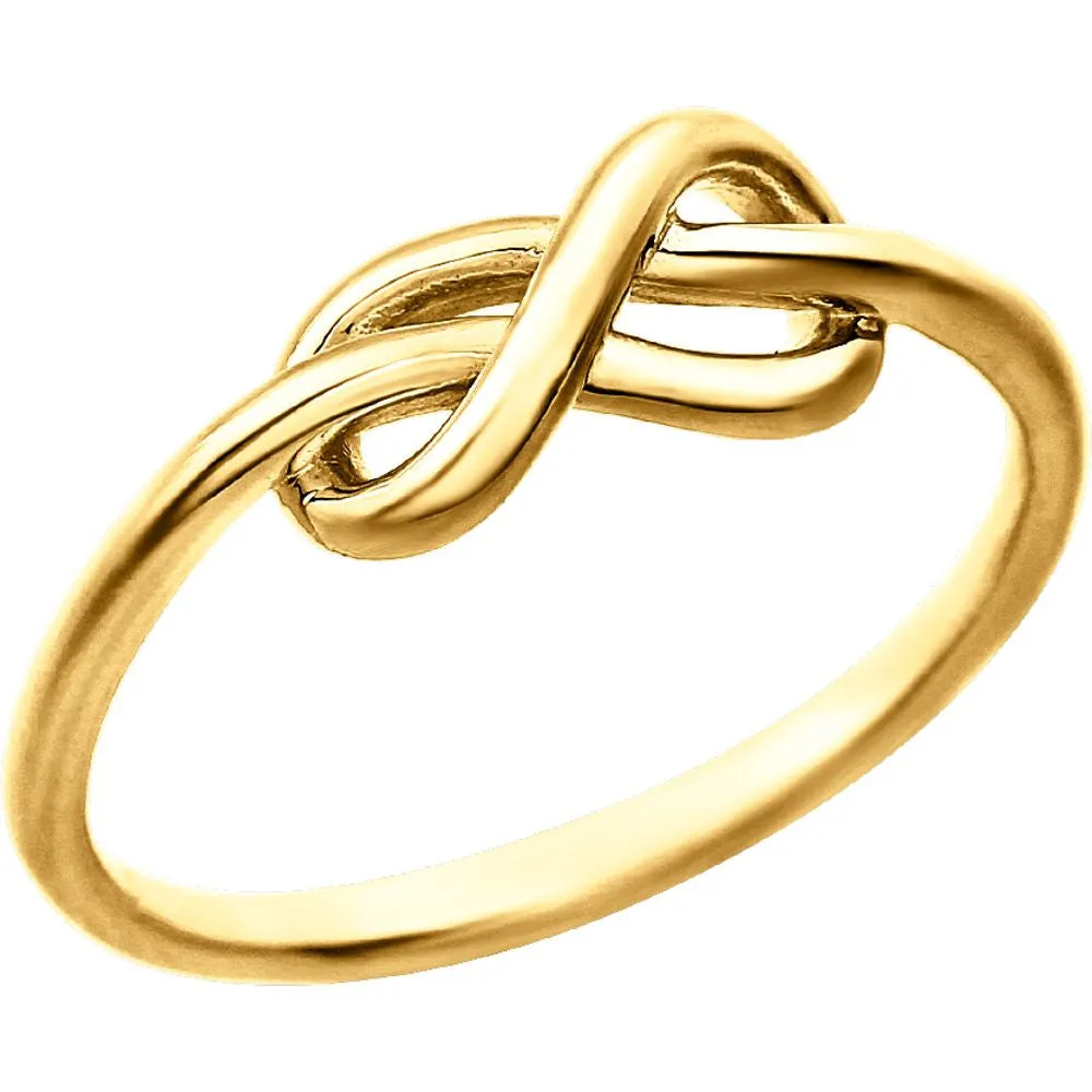 14k Yellow Gold Infinity-Inspired Knot Ring , Size 7