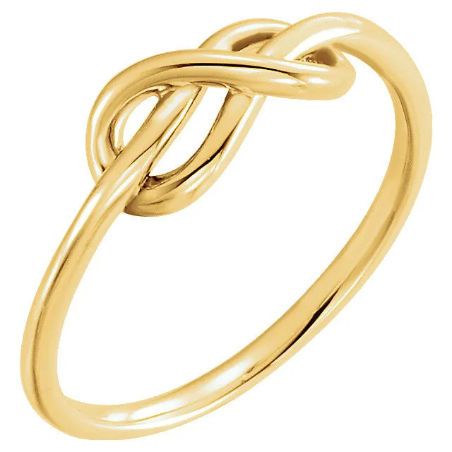14k Yellow Gold Infinity-Inspired Knot Ring , Size 7