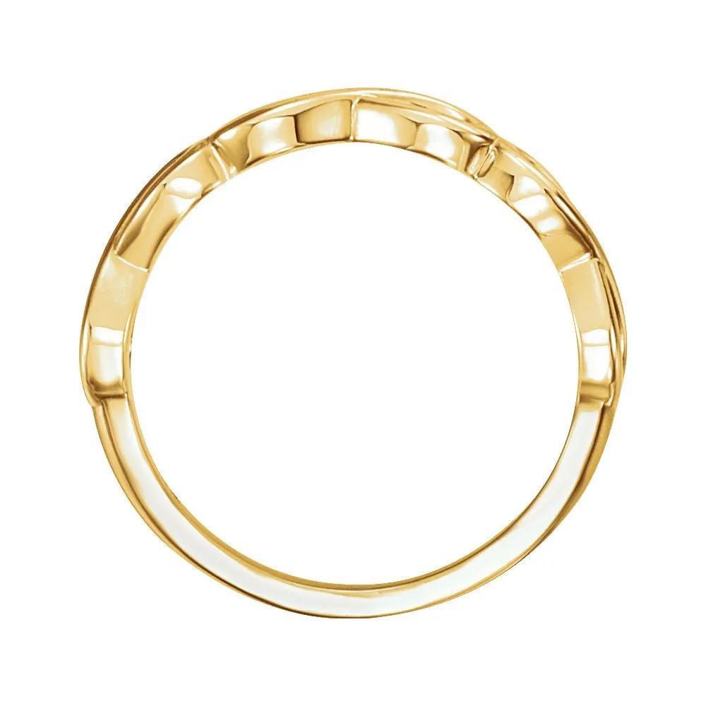 14k Yellow Gold Stackable Infinity-Inspired Ring, Size 7
