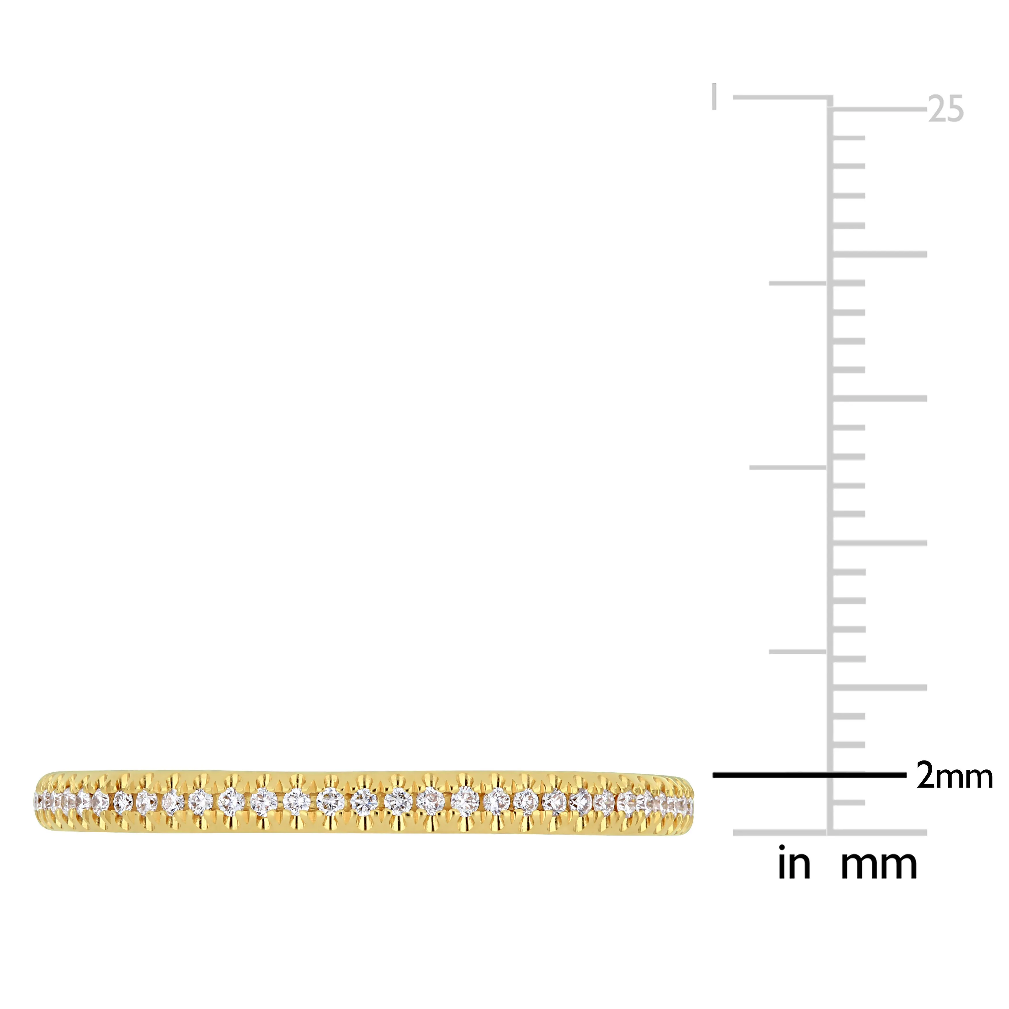 14K Yellow Gold Thin Pave Eternity Ring