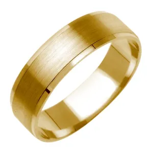 14K Yellow or White Gold Brush Center Ring