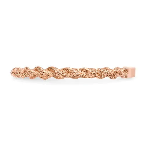 14KT Rose Gold Diamond-Cut Rope Band Ring Size 7.5