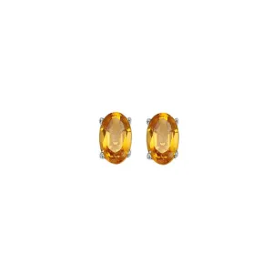 14KT White Gold Classic Book Color Stud Earrings