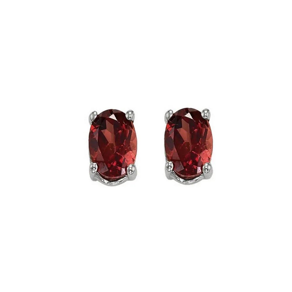 14KT White Gold Classic Book Color Stud Earrings